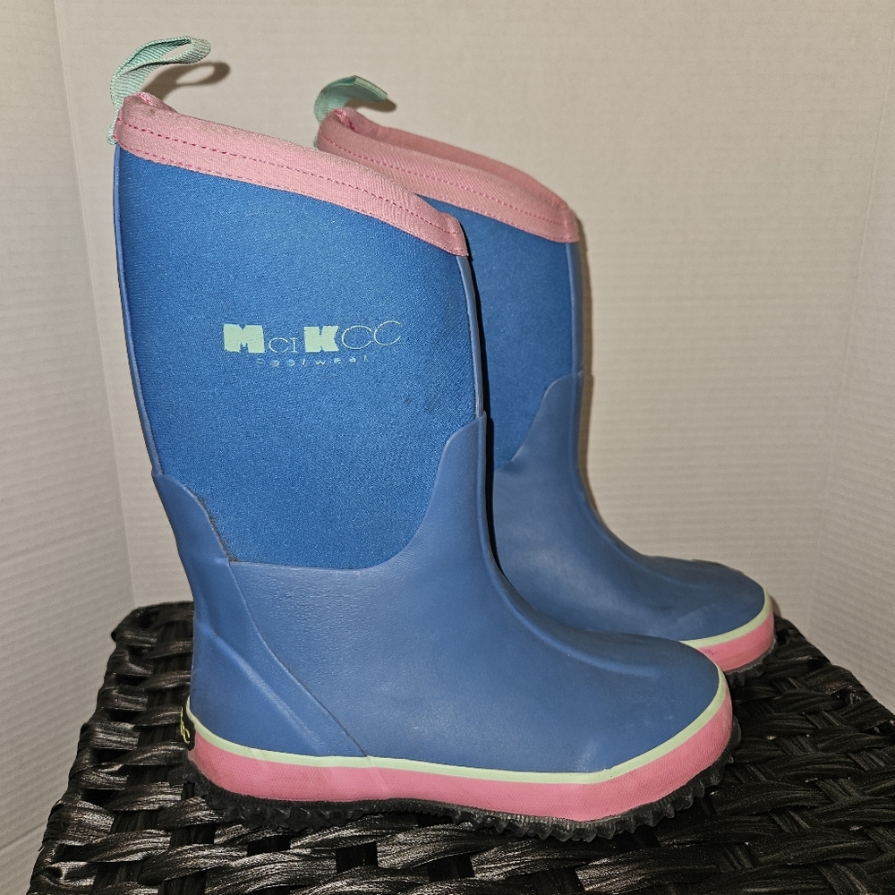 MCIKCC Kids Rubber Rain Boots Waterproof Solid Pull On Snow Wellies Boot Size 13